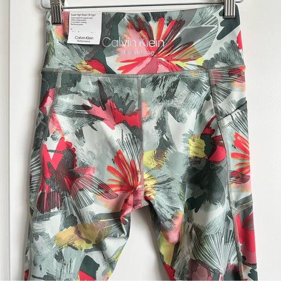 Calvin Klein Performance Floral Print Leggings - Picture 5 of 12